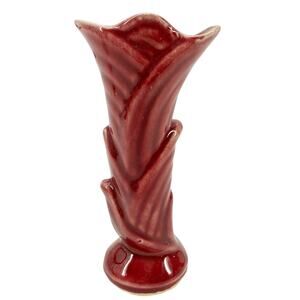 vintage Shawnee burgundy wine Bud floral Vase 1135 USA art pottery flowers 5" H